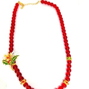 RARE MMA METROPOLITAN MUSEUM OF ART HOLIDAY HOLLY SPRING SWAROVSKI NECKLACE